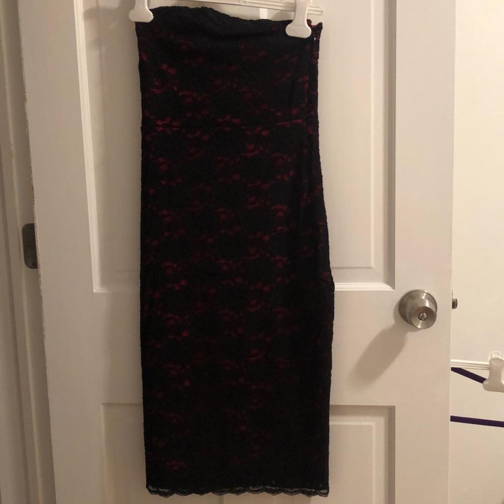 Strapless lace dress